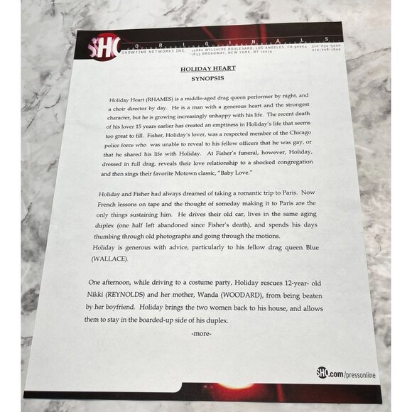 Holiday Heart Movie Press Kit Showtime 2000 Ving Rhames Alfre Woodard - Picture 4 of 9